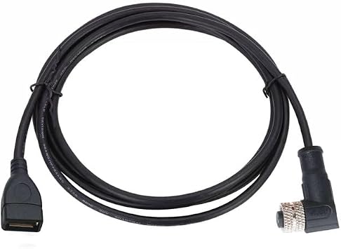 M8 to USB 2.0 Cable, 4-Pin Right Angle Female to USB Female Connector, 1M Shielded Cable with Oxygen Free Copper Core for Industrial Cameras, Barcode Scanners