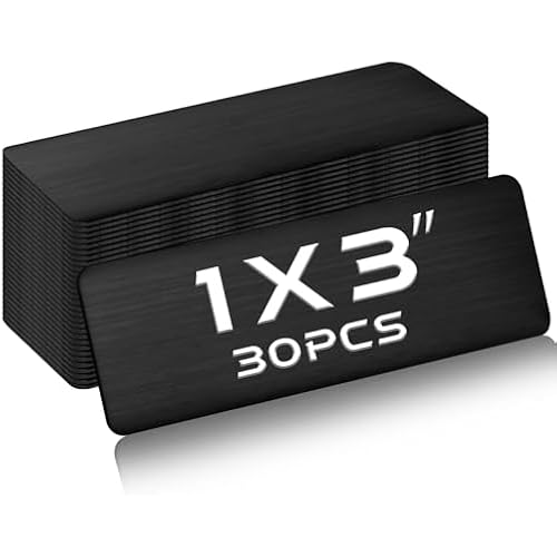 Therwen 30 Name Plates, Black, 1''X 3'', Rounded Corner