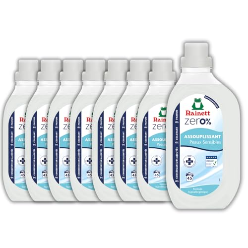 RAINETT Zero% - Assouplissant Hypoallergénique - Sans Parfum, ni Colorant,