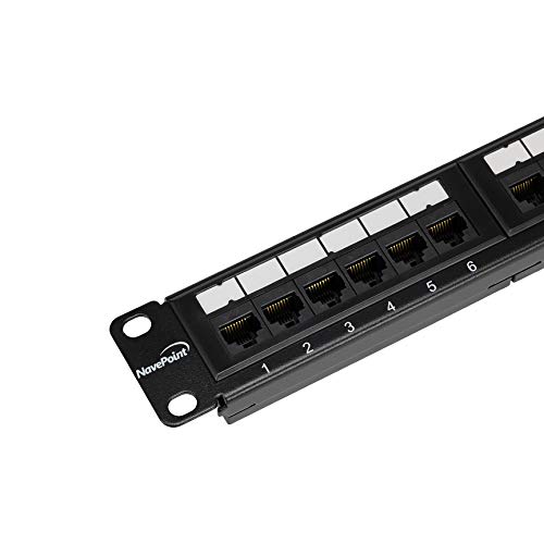 Navepoint 24-Port Cat5E Utp Unshielded Patch Panel For 19-Inch Wallmount Or Rackmount Ethernet Network 1U Black #TOP3