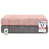 Komfortec Juego de 2 Toallas de Sauna 80 x 200 cm, 100% Algodón, Toallas XXL...