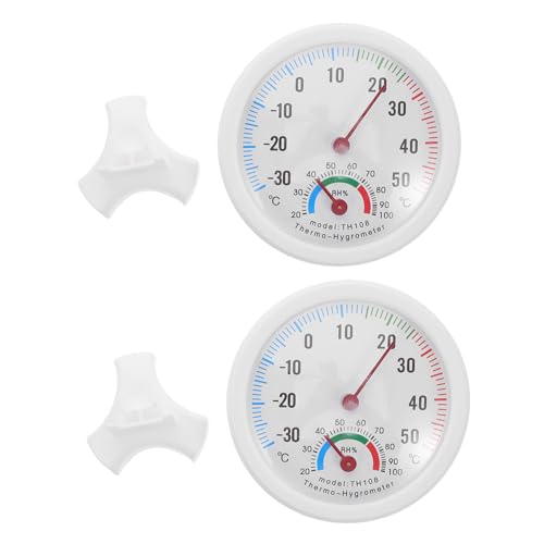 VILLCASE 2pcs Hygrothermograph Accurate Temperature Humidity Gauge for Refrigerators and Humidifiers for Use Precision Readings for Optimal Conditions