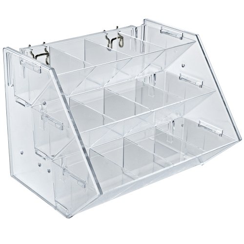 Azar Displays 223012 12-Compartment 3-Step Counter/Pegboard/Slatwall Tray