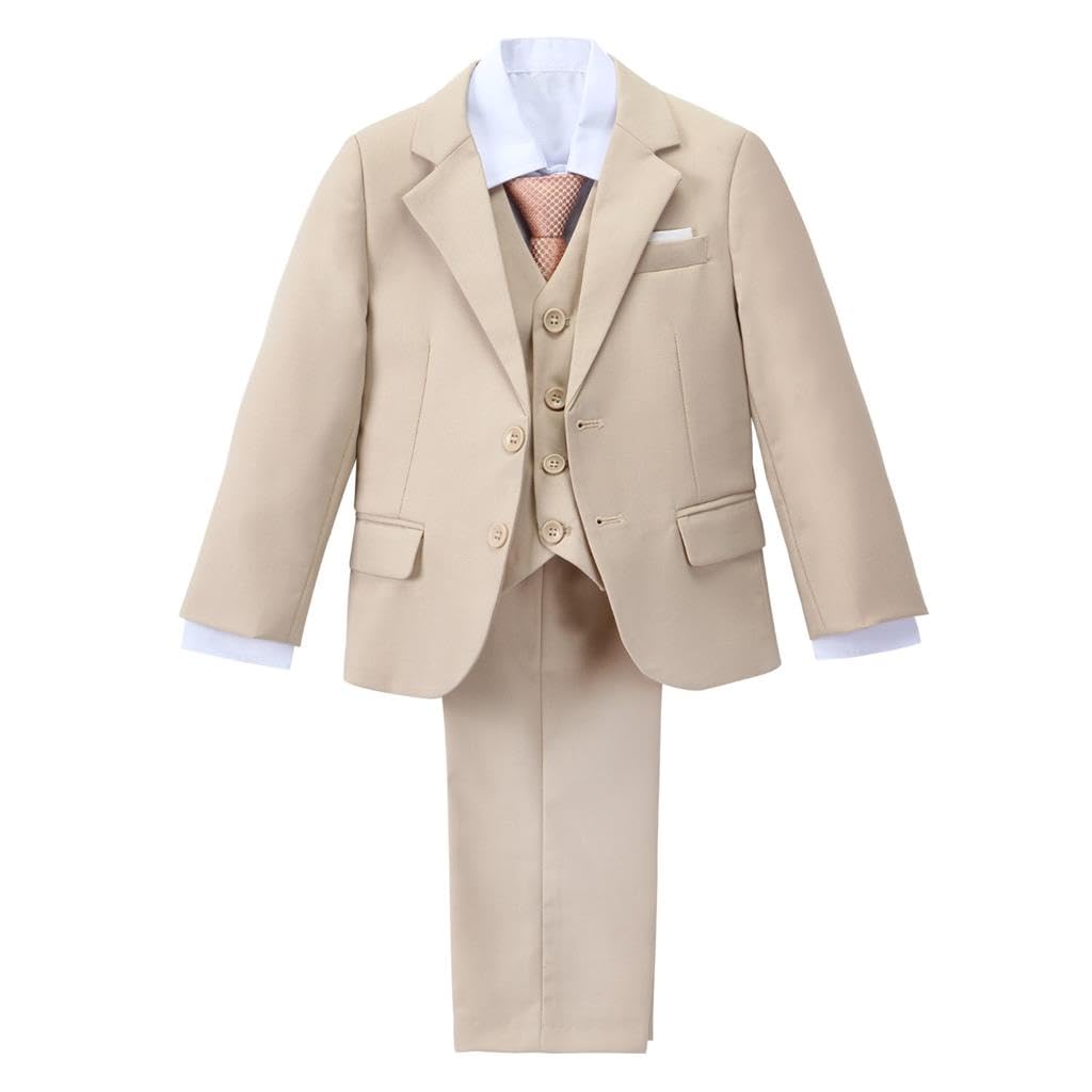 Lito Angels Smoking-Anzug für Kleinkinder Jungen, 5-teilig mit Blazer Weste, Schmale Passform, 2-13 Jahre, Blau/Marineblau/Schwarz/Khaki/Grau