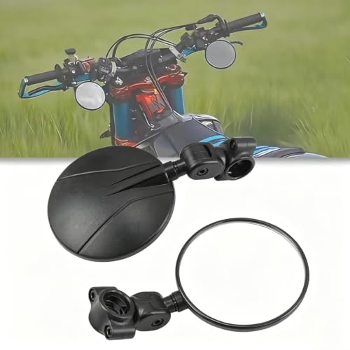 2 Pcs Handlebar Bar End Rearview Mirrors for Polaris Outlaw, Adjustable Clear Vision Anti-Shake PC Shell Off-Road Motorcycle Mod Parts