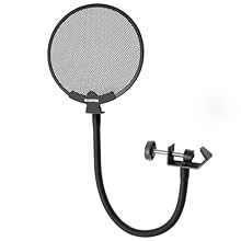 Superior Mic Pop Filter: The steel metal microphone pop shield stands out with its unmatched pop filter design, delivering excellent sound clarity while blocking plosive sounds. Its robust build ensures long-lasting durability, ideal for professional...