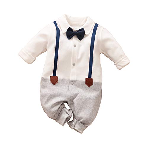 IURNXB Combinaison Une Pièce Bébé Gentilhomme 100% Coton garçon Fronde Manches Longues 0-24 Mois Cover