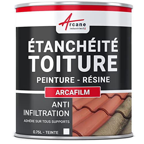 Étanchéité Toiture : Peinture résine d'étanchéité ARCAFILM pour Toit et Tuile - 0.75 L Blanc - ARCANE INDUSTRIES