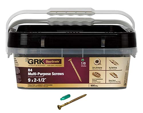 GRK Fasteners 5149927 9 x 2.5 in. R4 Frame & Dark Screw - Pack of 900