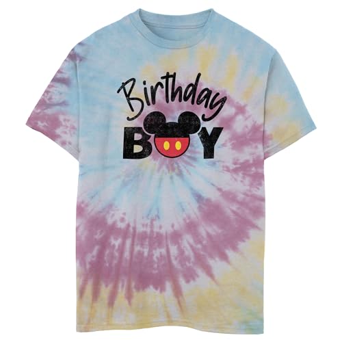 Disney Kids Characters Birthday Mouse Ears Boys Short Sleeve Tee Shirt