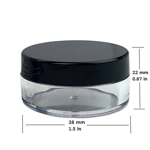 Joywee 10Gram/10Ml Round Clear Empty Container Jars With Black Screw Lids Bulk For Lip Balms, Makeup Samples - Bpa Free (40 Pack, Black) #TOP1