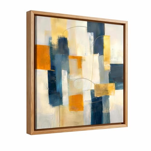 Image of Premium Canvas Floating Frame - 1.25 inch Gallery Depth Floater Frame with Faux Wood Grain PS Finish, Handcrafted in USA for Wall Art (Light Brown 20x30)