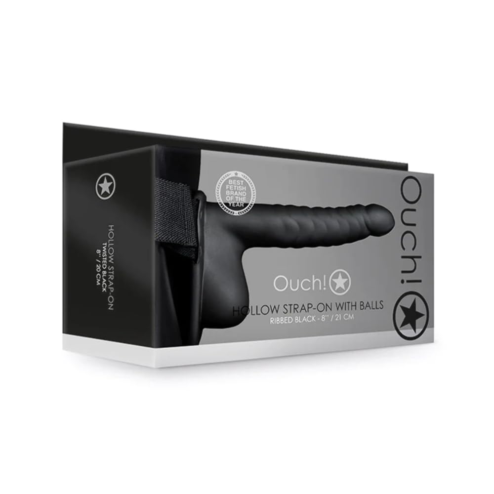 OUCH-Correa HUECA CON TESTÍCULOS - 8/21 CM-Negro