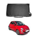OMAC Tapis de Coffre pour Fiat 500 2007 2025 sur Mesure en Caoutchouc Noir