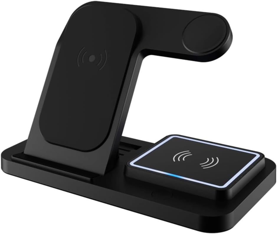 3-in-1 Foldable Inductive Charging Station, 15 W Wireless Charger for Wireless Charger for Galaxy S22 S21/S20, for Apple Watch 7/6/SE/5/4/3/2/1, Airpods Pro/2/3