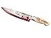 Johnnies Bloody - Coltello da cucina, in plastica dura, per travestimenti, spade, macellaio, Halloween, armi, accessori, manico color crema