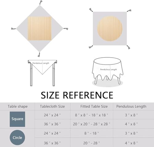 tiosggd Boho Small Tablecltoh Square 36 x 36 inch, Spring Linen Table Cover for Round Coffee Table, Nightstand Cover Cloth, Dresser Runner Cover Top, Rustic Farmhouse Summer Home Decor by tiosggd - Image 9