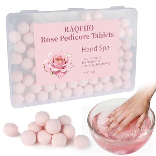 RAQEHO Manicure Spa Balls 8oz -Rose Soak Balls Moisturizing Tablets