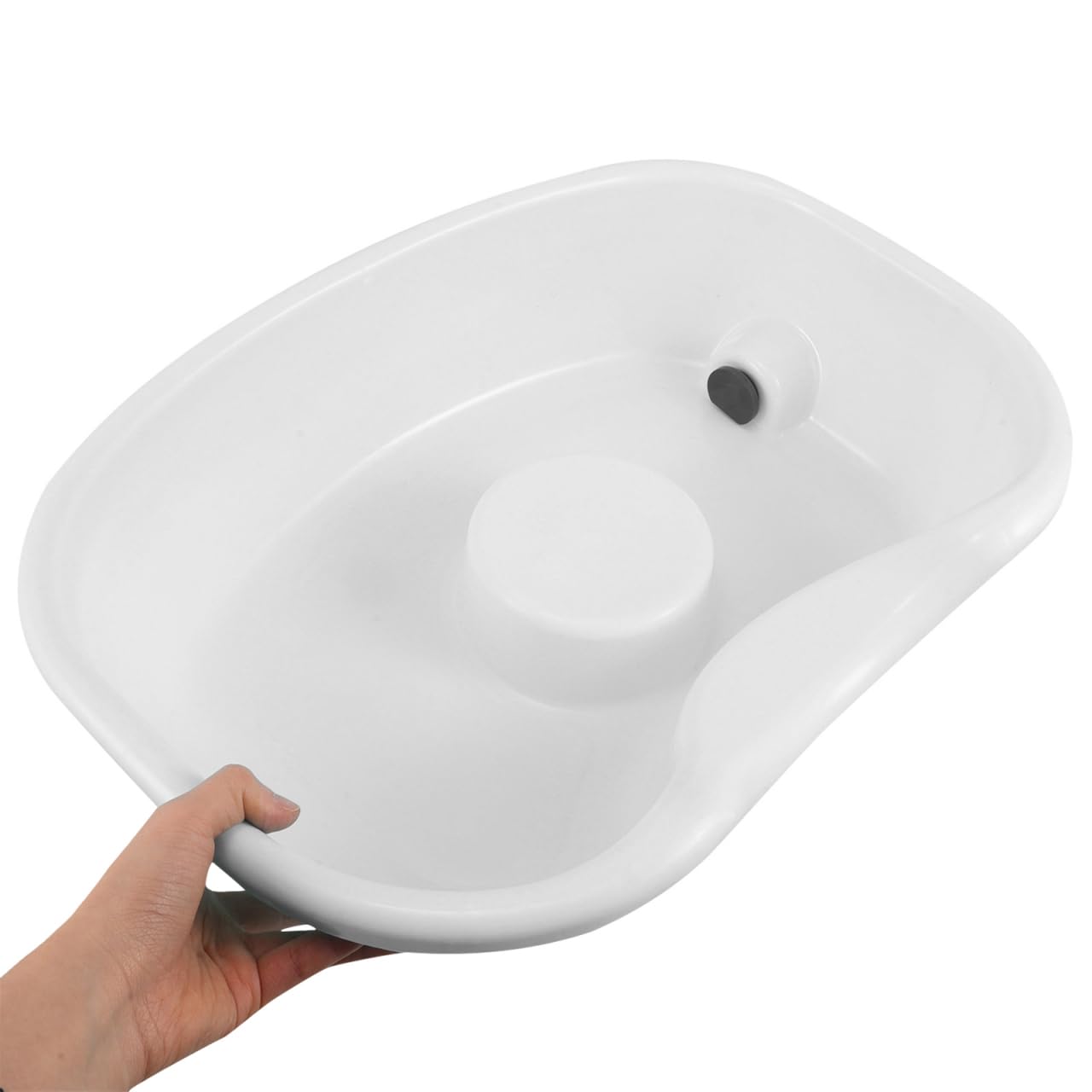 Healeved Lavandino portatile per lavare i capelli prostrati, letto con supporto ergonomico per testa e collo scarico per anziani disabili e incinte, casa e ospedali bianco