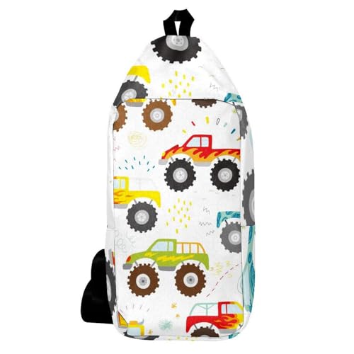 Sac à dos à bandoulière Monster Truck Doodle pour sac de voyage randonnée homme femme