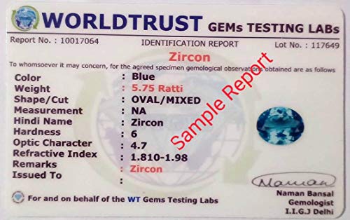 Circonita azul certificada de 5.25 ratti con brillo de alta calidad 3