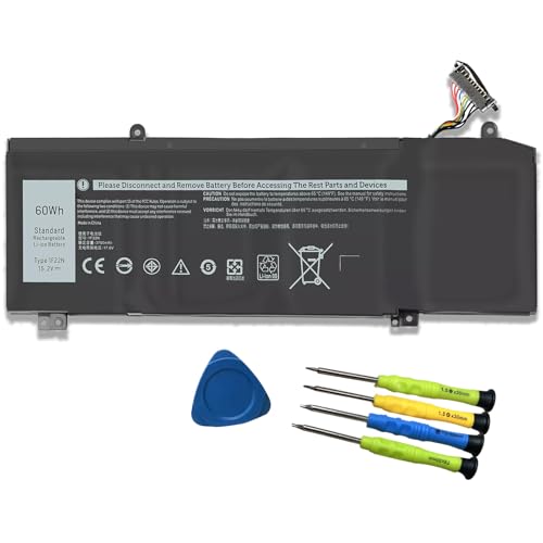 1F22N Laptop Battery Replace for Dell Alienware 2018 M15 G5 5590 G7 7590 7790 R2 R1 2019 P79F M17 P37E P37E001 5590-D2783W D2743B D2843W Series 01F22N 06YV0V 6YV0V 0HYWXJ HYWXJ JJPFK 8622M XRGXX