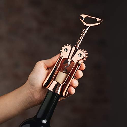 Unibloom Rose Gold Wine Opener - High End Wine Bottle Opener Corkscrew in Linen Pouch - Premium Manual Corkscrews for All Wine, Prosecco & Beer Bottles - Safe Ergonomic Winged Design - Fancy Gift Set