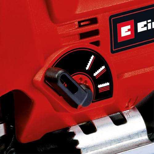 Einhell TC-JS 85 Seghetto alternativo, taglio obliquo a 45°, controllo della velocità di corsa, sollevatore rotante a 4 stadi, adattatore di aspirazione, arresto parallelo, custodia) 620 W