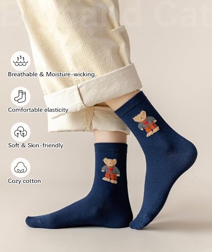 Image of IIG 5 Pairs Womens Novelty Cute Crew Socks Colorful Funny Ankle Socks Gifts for Womens Socks