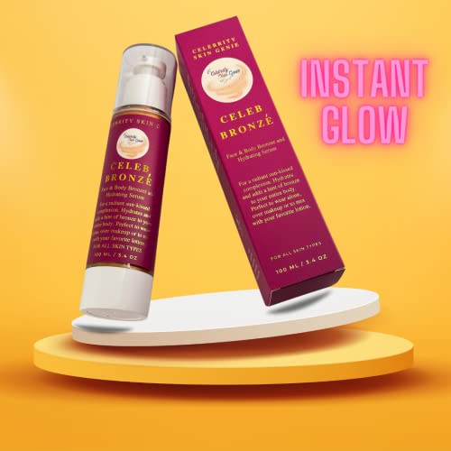Celebrity Skin Genie Celeb Bronzé Face And Body Bronzer And Highlighter. Instant Tan Bronzing Anti-Polllution Peptide Serum Drops Decrease The Appearance Of Fine Lines And Wrinkles The Amount Of Bronzing Fluid Used Can Be Tailored To The Season And Your Skin Tone #TOP6