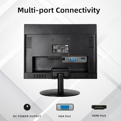Image of SKitphrati 15 Inch Monitor HD 1024 * 768 Screen with VGA, HDMI, 4:3 Aspect Ratio, 60 Hz, VESA Mountable, TN Panel Monitor for PC, Computer, Laptop, Raspberry Pi, Black