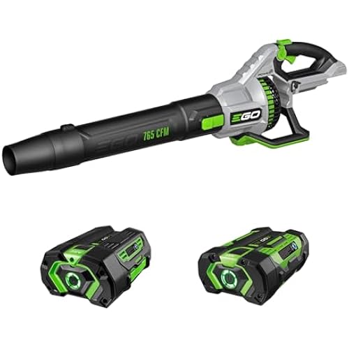 EGO POWER+ Leaf Blower Cordless 765 CFM with 56V 5.0Ah Battery and 320W Charger Included (LB7654) Plus Extra 2.5Ah Battery (BA1400T)