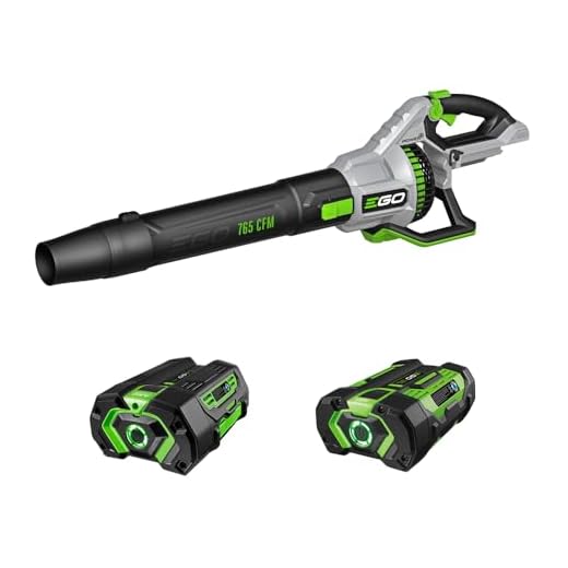 EGO POWER+ Leaf Blower Cordless 765 CFM with 56V 5.0Ah Battery and 320W Charger Included (LB7654) Plus Extra 2.5Ah Battery (BA1400T)