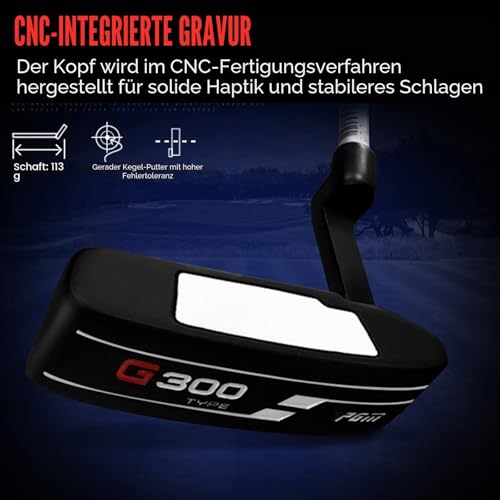 PGM Golf Putter - Klingen-Putter für Herren & Damen - Einfache Flop-Schläge - Turnierzulässig - Rechtshänder