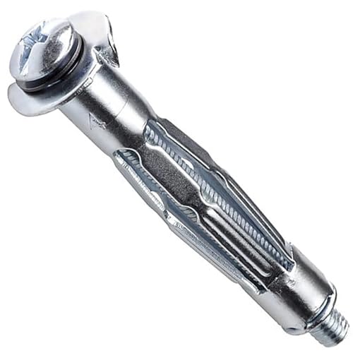 Lot de 2 chevilles d'ancrage robustes pour plaque de plâtre – Vis en métal creux Molly – Fixations murales creuses de qualité supérieure – Lot de 2 M5 x 37 mm (5 x 12)