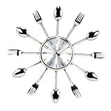 RELOGIO DE PAREDE TALHERES DE COZINHA FORMATO DE TALHERES GRANDE