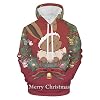 835 Ee-vee Kerst Grote Zakken Trekkoord Pullover Hoodie Polyester Sweatshirt 3D Gedrukt voor Heren