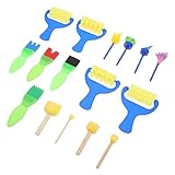 Tofficu 1セット 塗装用スポンジブラシ ペイントスポンジ 泡スタンパー 顔用を作る 小さなメイク ミニ 化粧 Diyツール 落書きブラシ 描画ブラシ 16個