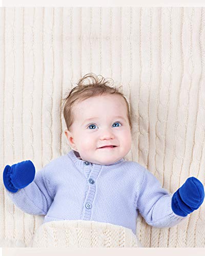 4 Pairs Baby Mittens 6-18 Months Winter Gloves For Toddler Infant Warm Snow Fleece Mittens For Baby Boy Girl (Black, Gray, Navy Blue, Dark Blue) #TOP5