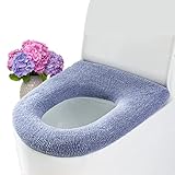 6 Pcs Toilet Seat Cover Pads Soft Warmer Bathroom Toilet Cushion, with Handle, for Women, Mothers,Elderly (Multicolor : A -Blue)
