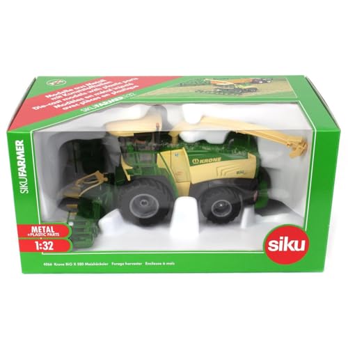 SIKU 4066 – Broyeur de maïs Krone BiG X 580, 1:32, Métal,Plastique, Vert/Jaune, Eléments Mobiles