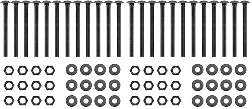 Image of SPARKWHIZ 1 /2 x 6 Inch Carriage Bolt Kit, Rust Resistance Bolts Includes 12 Bolts, 12 Washers, and 12 Nuts, Black (Pack of 2)