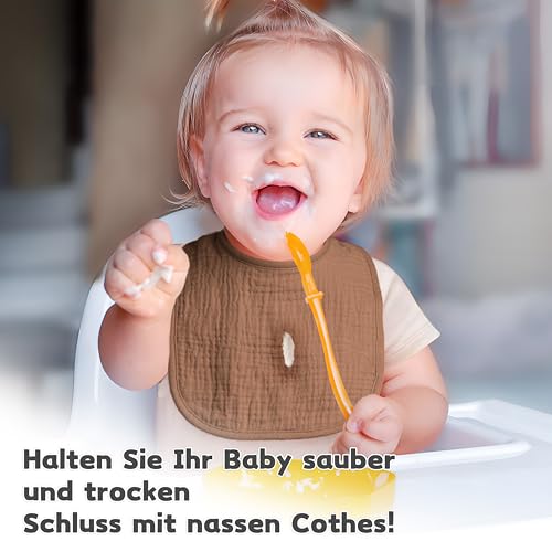 Susurration Bavaglino Neonato in Mussola per Neonati 6 Pezzi Morbidi Bavaglini Quadrati Regolabili per Neonati per Ragazze e Ragazzi Unisex