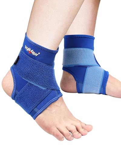 FitDA Ankle Support Brace,Adjustable Ankle Brace Wrap Strap for Sports Protect & Daily Use,Injury Recovery, Breathable & Lightweight Design, Provides Stability & Comfort, One Size for Men Women-Blue