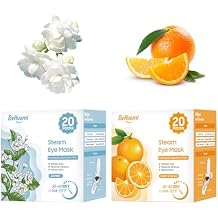BeHoomi Steam Eye Mask, 40 Packs Heated Eye Mask Warm Compress for Eyes, Self Heating Disposable Eye Masks, Stocking Stuffer Jasmine & Orange