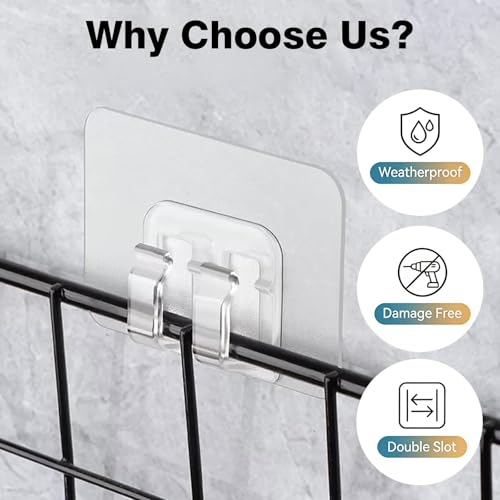 Miniatura 3 de Paquete De 50 Ganchos Adhesivos Para Pared Y Luces De Cadena Al Aire Libre, Impermeables Y Resistentes A Rayos Uv, Instalación Sin Herramientas Y Sin Daños, Ideal Para Decoración Navideña Patio Balcón