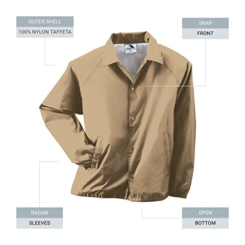 Augusta Sportswear Nylon Coach S Jacket/Lined Khaki S #TOP1