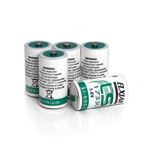 Coonyard (5-Pack) 3.6V 2100mAh 2/3A LS17330 Lithium Battery Pack for SAFT Hunting Dogs, Carbon Monoxide Detectors, Intrusion Sensors, Invisible Fencing,Smart Utility Metering, Emergency Backup