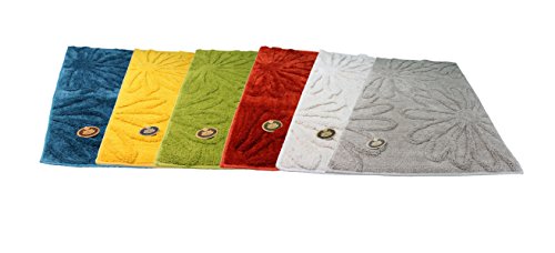 Gözze Bath Mat Flower, Polyester-Microfibre, turquoise, 70 x 120