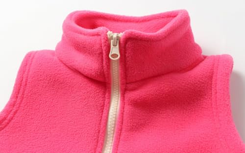 Image of LittleSpring Kids Fleece Vest with Fur Lined Zip Up Warm Thickening Winter Sleeveless Jacket